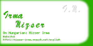 irma mizser business card